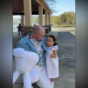 Sweet Dreams Ivory Bishop Dress with Sky Blue Embroidery